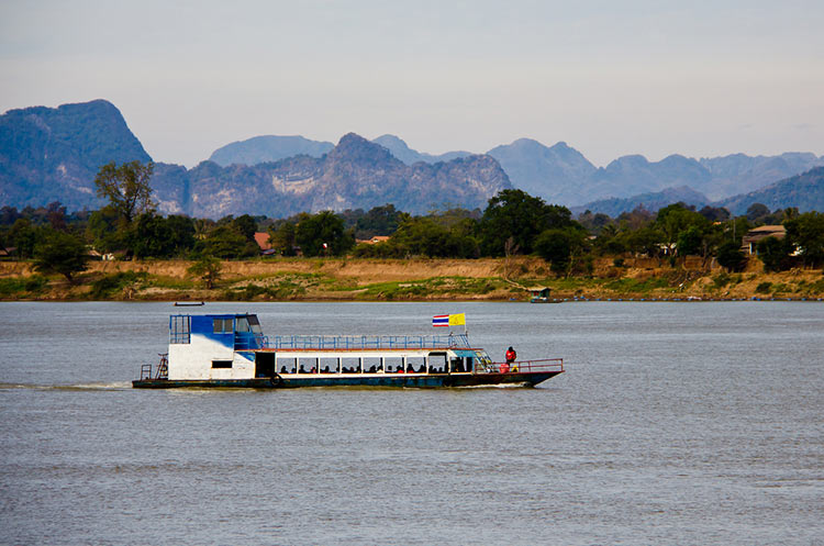 A boat on the Mekong at Nakhon Phanom