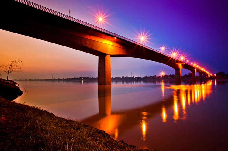 Bridge crossing the Mekong river from Nong Khai to Laos
