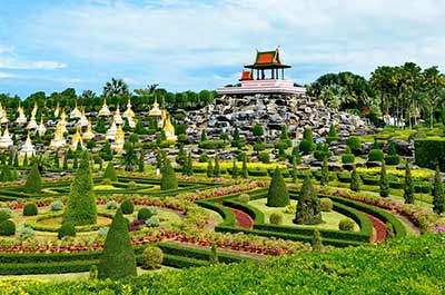 Manicured gardens at Nong Nooch tropical gardens in Pattaya