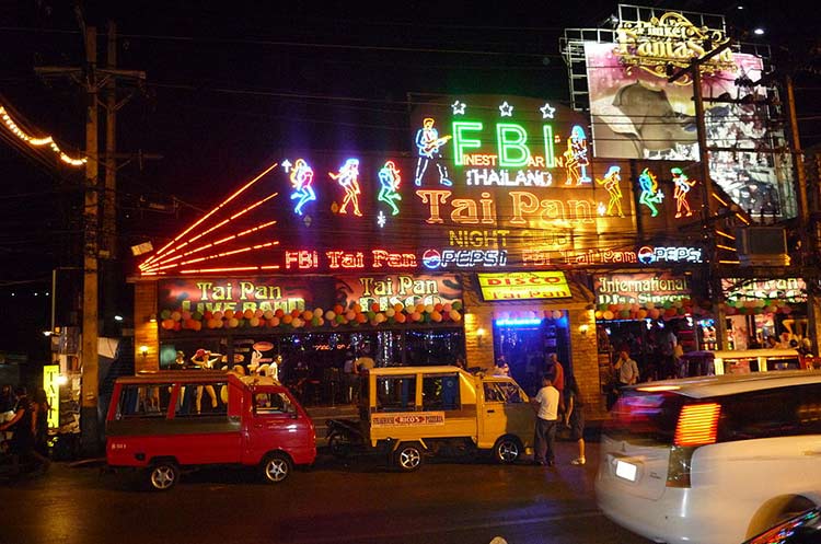 A nightclub on Bangla Road in Patong, the center of nightlife in Patong