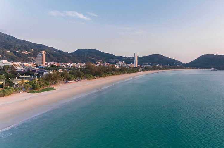 The long sandy beach of Patong, Phuket