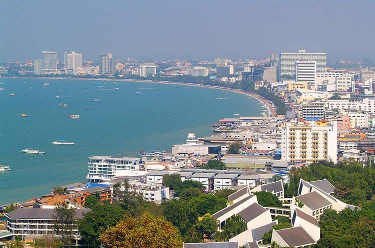 Pattaya Beach and Pattaya Bay