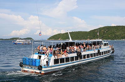 Ferry boat on the way to Coral Island from Pattaya