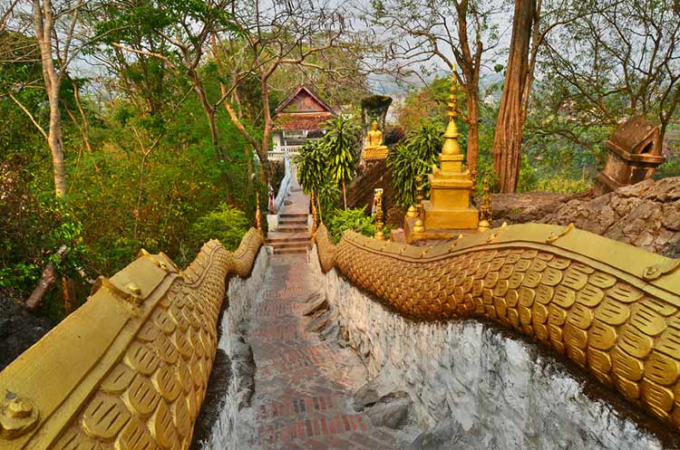 One of the stairways leading to the top of Phousi Hill