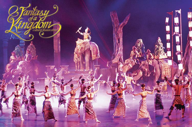 A scene portraying the history of Thailand at the Phuket FantaSea stage show