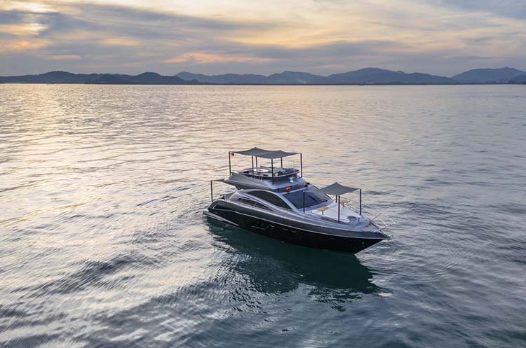 Luxury private yacht on the sea just off Phuket