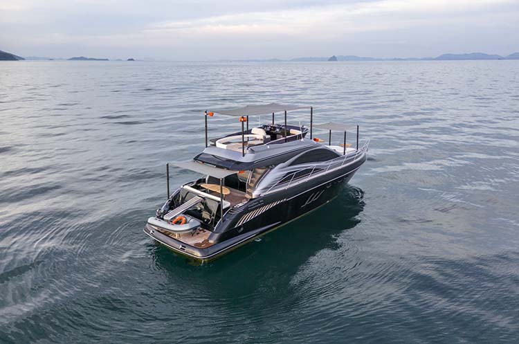 Luxury yacht sailing on the waters of the Andaman Sea near Phuket