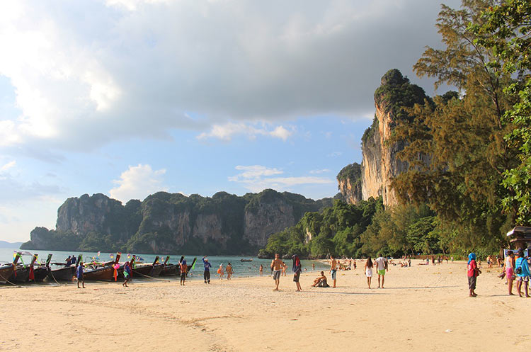 Limestone cliffs on Railay beach