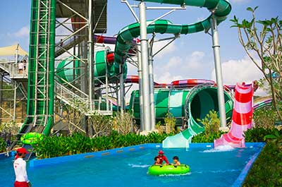 Long waterslide at Ramayana Water Park