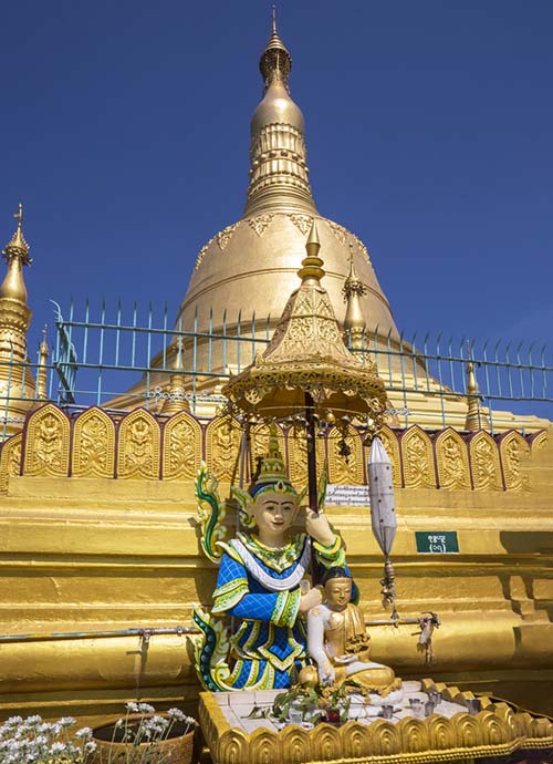 A Nat spirit in front of the Shwemawdaw pagoda in Bago