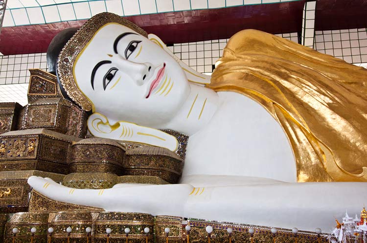 The 55 meter long Shwethalyaung Buddha image