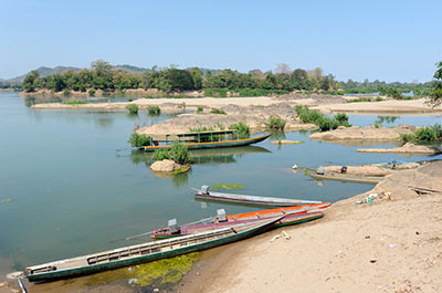 Islands in the Mekong river at Si Phan Don