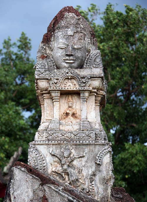 Sculpted pillar at an ancient temple in Si Satchanalai Historical Park