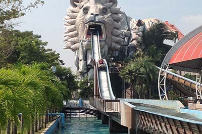 The log fume water slide at Siam Amazing Park