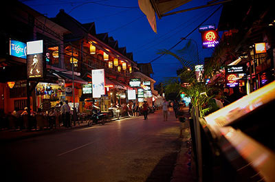 Nightlife street in Siem Reap