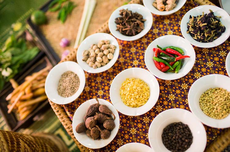 Spices and herbs used in Thai cooking