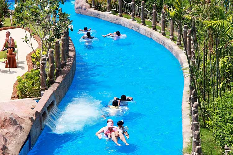 Relaxing on the Lazy River at Splash Jungle Water Park Phuket