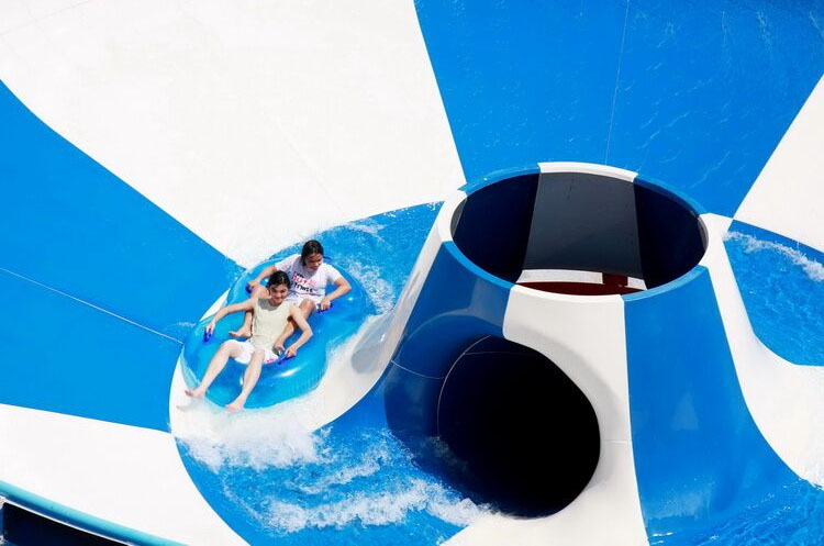 The Super Bowl water slide