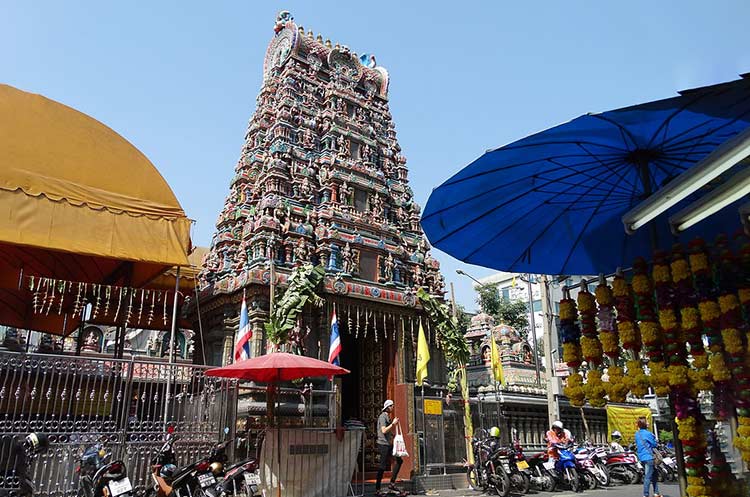 The entrance gopura of the Sri Maha Mariamman Hindu temple in Bangkok