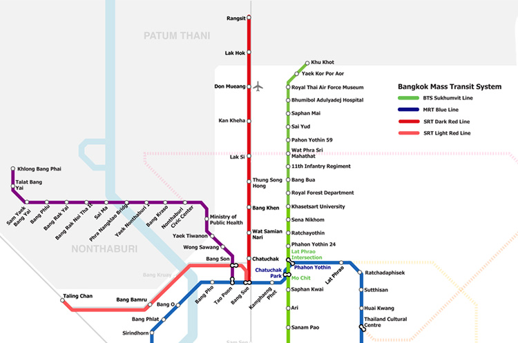 SRT Red Line Bangkok route map