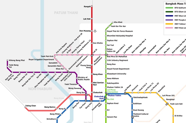 SRT Red Line Bangkok route map