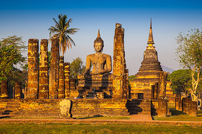 Ruins of the Wat Mahathat at Sukhothai Historical Park