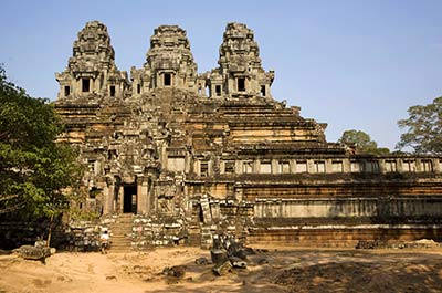 Front view of the massive Ta Keo, an unfinished mountain temple