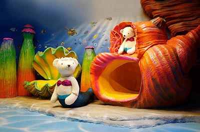 Teddy bears in the Under the Sea Zone
