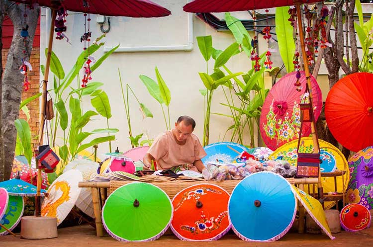 Umbrella painting at Thai Thani