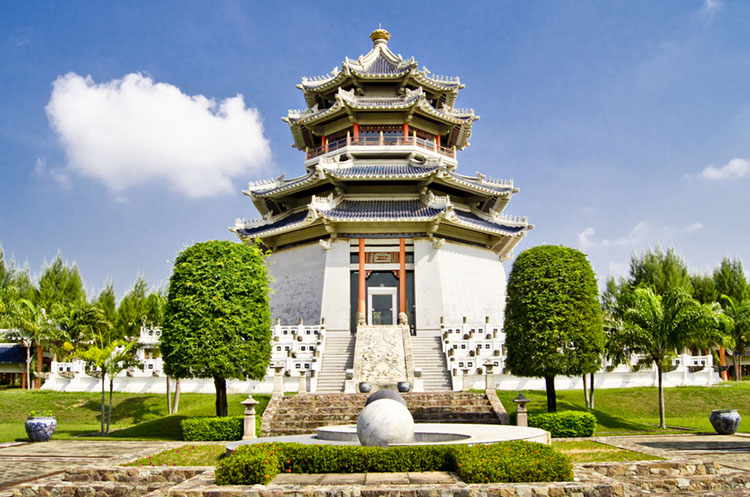 Chinese pagoda at Three Kingdoms Park Pattaya