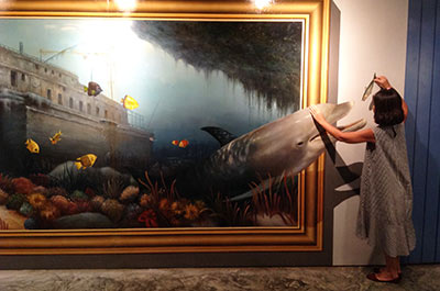 Fun photo taking at the Trick Art Museum