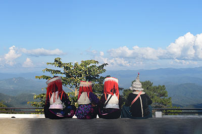 Hill tribes people wearing their traditional clothes