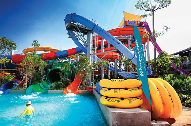 Water slides at Vana Nava Water Jungle Hua Hin