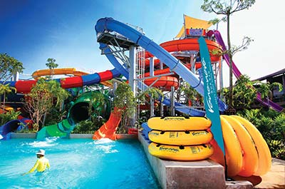 Pools and water slides at Vana Nava Water Jungle