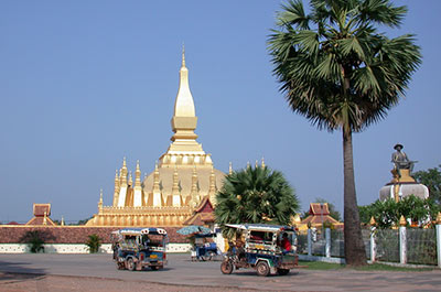 The Pha That Luang, also known as “Great Stupa”, the most important Buddhist monument in Laos