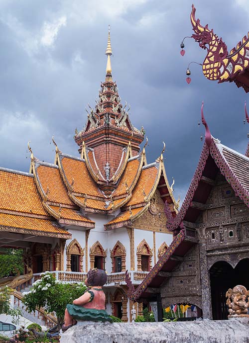 Dhamma Hall and viharn of the Wat Buppharam in Chiang Mai