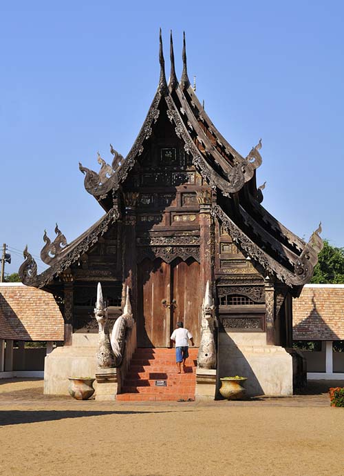 The wooden viharn at Wat Inthrawat