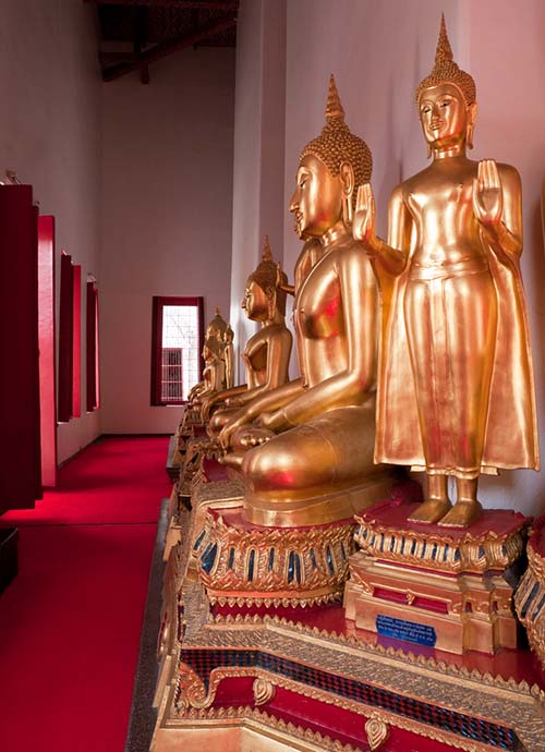 Buddha images in the Wat Mahathat, Bangkok