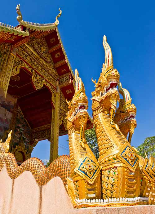 Naga snakes protecting the temple
