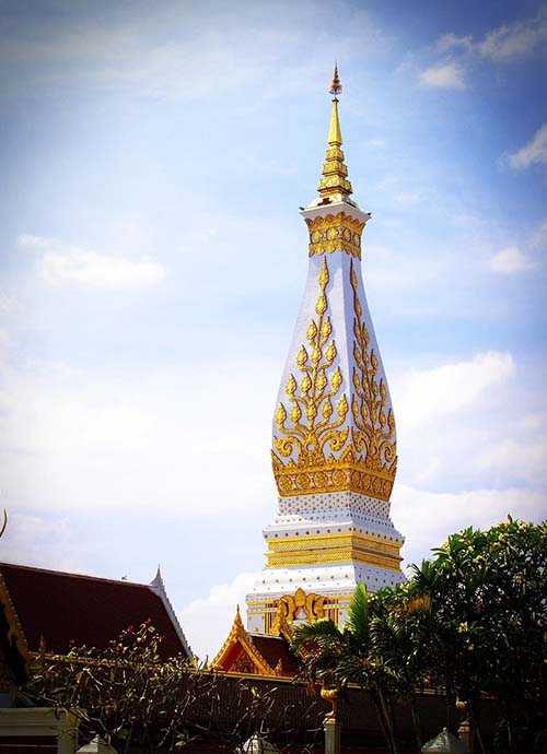 The elegant chedi of the Wat Phra That Phanom