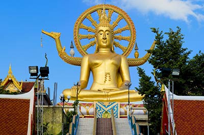 The 12 meter tall Big Buddha of Koh Samui at Wat Phra Yai