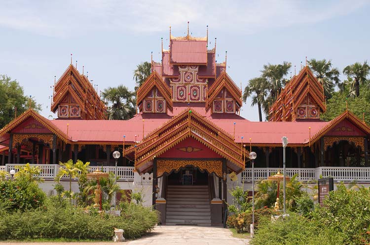 Teak wood viharn of the Wat Si Rong Muang in Lampang