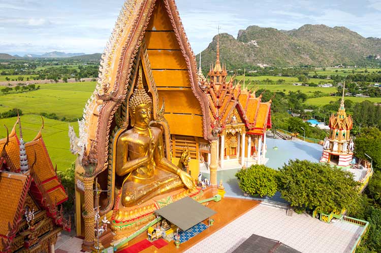 Wat Tham Sua on top of a hill in Kanchanaburi