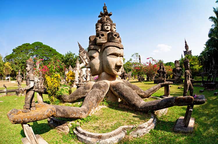 Sculptings at Xieng Khuan Buddha Park in Vientiane