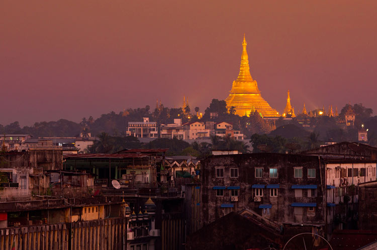 The Shwedagon pagoda, one of Burma’s most famous sites