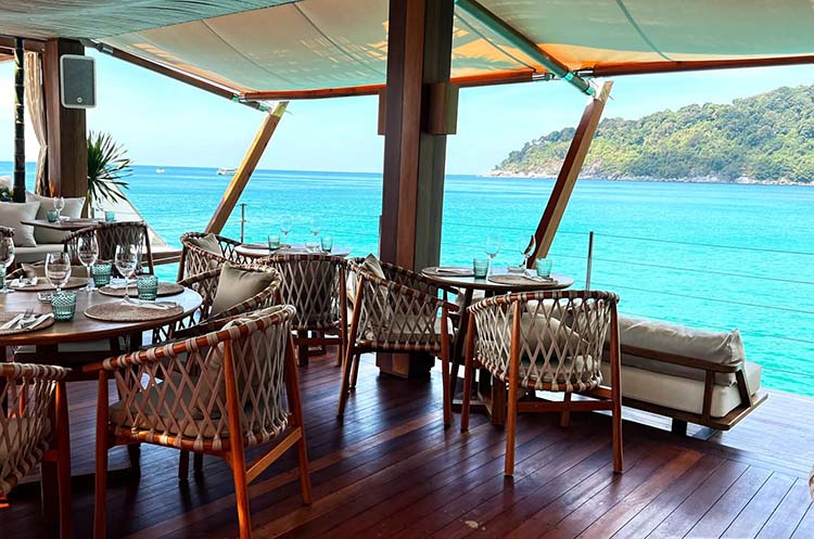 The restaurant with great views of the sea and coastline
