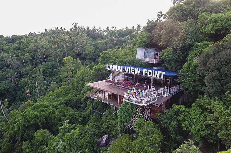 Lamai viewpoint and bar on top of Laem Mai mountain